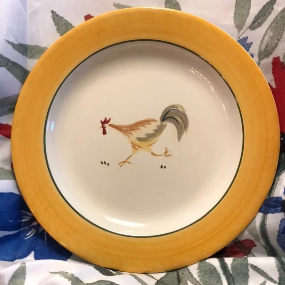 DONATED Lot of four Home Trends “Oh La La Rooster”8.5” Salad Plates - Picture 1 of 8